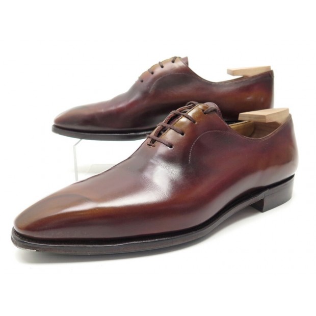 CHAUSSURES CORTHAY RICHELIEU 4 OEILLETS 8.5 42.5 CUIR PATINE + EMBAUCHOIRS 1940€