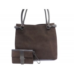 SAC A MAIN GUCCI HORSEBIT TOTE 101346 EN DAIM MARRON BROWN SUEDE HAND BAG 1600€