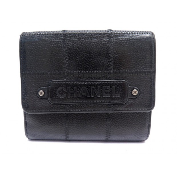 PORTEFEUILLE CHANEL PORTE MONNAIE A RABAT CUIR CAVIAR PORTE CARTES WALLET 1160€