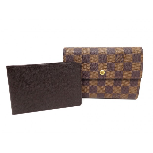 PORTEFEUILLE PORTE CARTE LOUIS VUITTON EN TOILE DAMIER EBENE CANVAS WALLET 440€