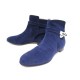 CHAUSSURES HERMES BOTTINES NEO 162134Z SANGLONS KELLY 38 DAIM BLEU SHOES 1300€