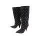 CHAUSSURES BOTTES VALENTINO QW2S0H82DIW ROCKSTUD 38.5 EN DAIM NOIR BOOTS 1290€