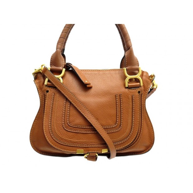 NEUF SAC A MAIN CHLOE MARCIE PM BANDOULIERE EN CUIR CAMEL PURSE HAND BAG 1750€