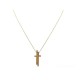 COLLIER GUCCI CROIX FENDUE 39 A 47 CM EN OR JAUNE 18K SPLIT CROSS NECKLACE 1800€