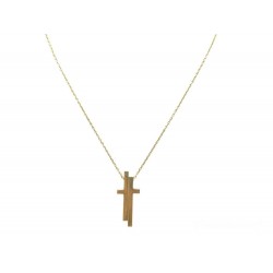 COLLIER GUCCI CROIX FENDUE 39 A 47 CM EN OR JAUNE 18K SPLIT CROSS NECKLACE 1800€