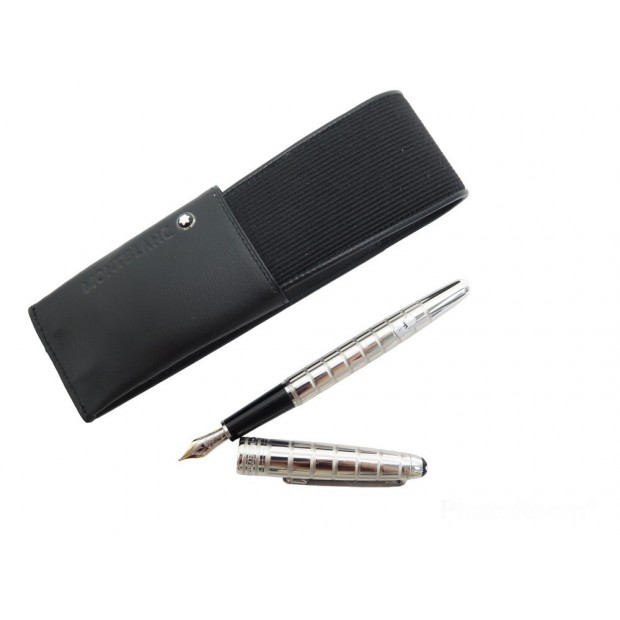 NEUF STYLO PLUME MONTBLANC MEISTERSTUCK SOLITAIRE A FACETTES 144 PLATINUM 1420€