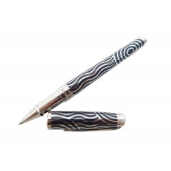 STYLO BILLE ST DUPONT ED LIMITEE OLYMPIO NEPTUNE LAQUE DE CHINE NOIRE & ARGENTE