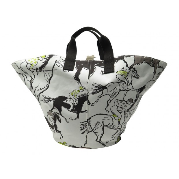 NEUF SAC A MAIN HERMES FINISH CABAS PLAGE MOTIF CHEVAUX GALOP NEW HAND BAG 1010€