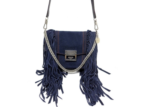  sac a main givenchy small fringe gv3 daim bleu
