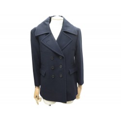 NEUF MANTEAU CELINE CABAN 25J07 4728 42 L EN LAINE BLEU MARINE COAT JACKET 2500€