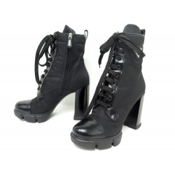 NEUF CHAUSSURES PRADA BOTTINES RE-NYLON 1T427M A TALONS 39 BOOTS SHOES 1080€