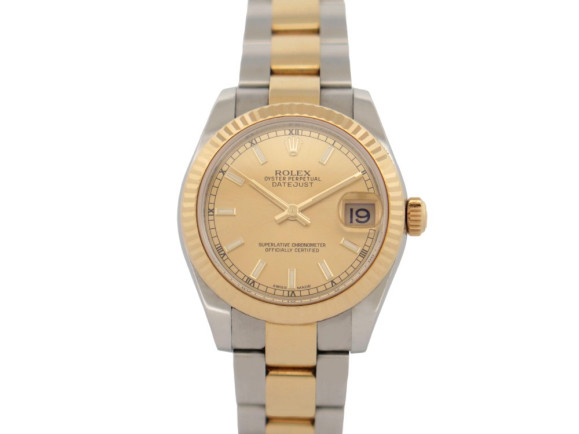 montre rolex datejust champagne 178273 31 mm or