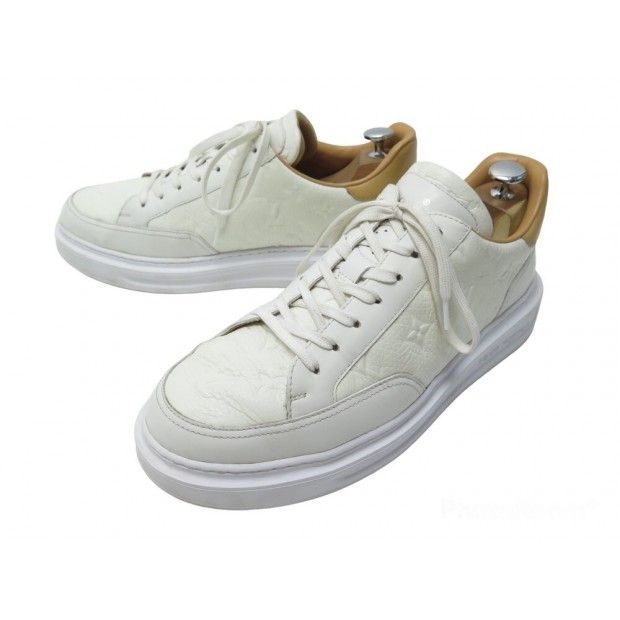 CHAUSSURES BASKETS LOUIS VUITTON BEVERLY HILLS 8 42 CUIR MONOGRAM EMPREINTE 790€