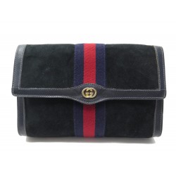 VINTAGE POCHETTE GUCCI PARFUMS SHERRY LINE TROUSSE EN DAIM TOILE WEB POUCH 685€