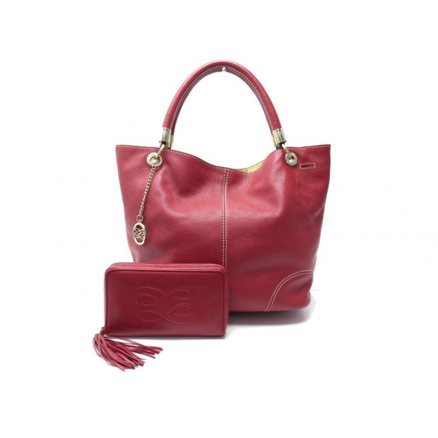 NEUF SAC A MAIN LANCEL FRENCH FLAIR A04827 EN CUIR ROUGE + PORTEFEUILLE BAG 955€