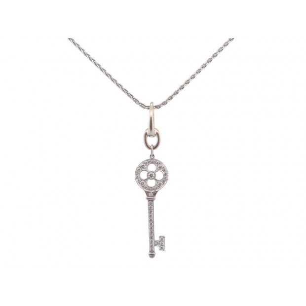 COLLIER PENDENTIF TIFFANY & CO CLE ROSACE PLATINE DIAMANTS PLATINUM KEY PENDANT