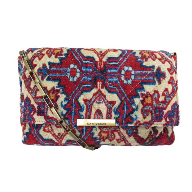 NEUF SAC A MAIN ISABEL MARANT MERINE EN COTON MULTICOLORE BANDOULIERE BAG 690€