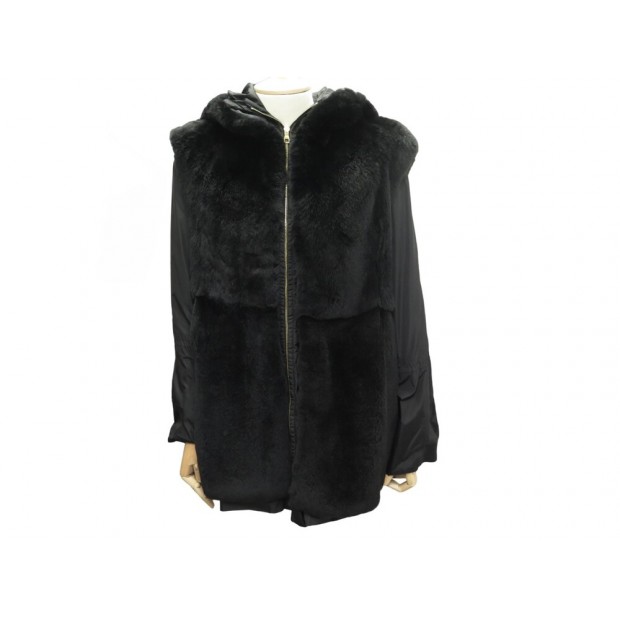 NEUF BLOUSON LOUIS VUITTON PARKA 4 EN 1 DOUBLURE FOURRURE DE LAPIN M 38 5200€