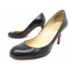 CHAUSSURES CHRISTIAN LOUBOUTIN FIFI ESCARPINS 35 EN CUIR NOIR PUMP SHOES 645€