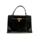 VINTAGE SAC A MAIN HERMES KELLY 33 EN CUIR BOX NOIR BLACK LEATHER PURSE HAND BAG