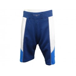 NEUF SHORT GIVENCHY HOMME BM50CK30AF T40 M EN COTON BLEU ET BLANC NEW 580€