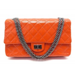 SAC A MAIN CHANEL 2.55 GRAND GM CUIR CAVIAR MATELASSE ORANGE BANDOULIERE 10500€