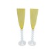 LOT DE 2 VERRES BACCARAT VEGA FLUTISSIMO CRISTAL AMBRE JAUNE CRYSTAL GLASS 730€