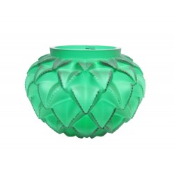 VASE LALIQUE FRANCE LANGUEDOC 10091200 CRISTAL VERT GREEN CRYSTAL VESSEL 6100€