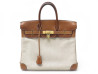 sac a main hermes birkin 30 en cuir barenia toile