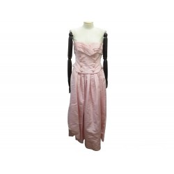 VINTAGE ROBE DE COCKTAIL CHANEL BUSTIER T42 L EN SOIE ROSE PINK DRESS 4890€