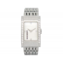 MONTRE BOUCHERON REFLET DIAMANT EN ACIER PALLADIE 34 MM QUARTZ STEEL WATCH 6910€