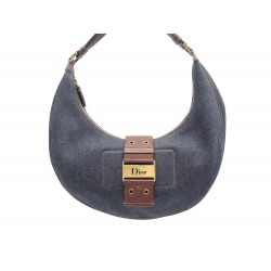 SAC A MAIN CHRISTIAN DIOR DEMI LUNE STREET CHIC TOILE DENIM PURSE HAND BAG 3500€