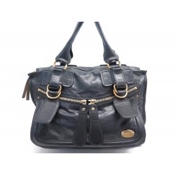 SAC A MAIN CHLOE LARGE BAY EN CUIR NOIR BLACK LEATHER PURSE HAND BAG 1635€