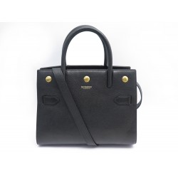 SAC A MAIN BURBERRY SMALL TITLE EN CUIR NOIR BANDOULIERE 8024692 HAND BAG 1795€