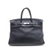 SAC A MAIN HERMES BIRKIN 40 CM EN CUIR TOGO NOIR PALLADIE 2009 PURSE HAND BAG