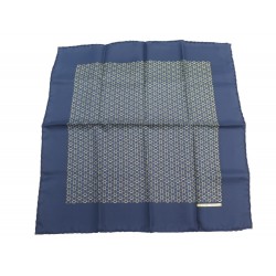 NEUF FOULARD GAVROCHE HERMES POCHETTE 45 CARRE SOIE BLEU MARINE NAVY SCARF 210€