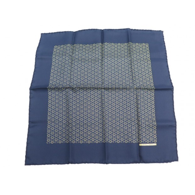 NEUF FOULARD GAVROCHE HERMES POCHETTE 45 CARRE SOIE BLEU MARINE NAVY SCARF 210€