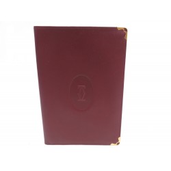 COUVERTURE D'AGENDA MUST DE CARTIER EN CUIR BORDEAUX LEATHER DIARY HOLDER 430€