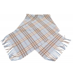 ECHARPE BURBERRY CHECK CLASSIQUE TARTAN CACHEMIRE BLEU CIEL BLUE SCARF 460€