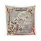 FOULARD HERMES NEIGE D'ANTAN CATY LATHAM CARRE 90 EN SOIE BEIGE SILK SCARF 460€