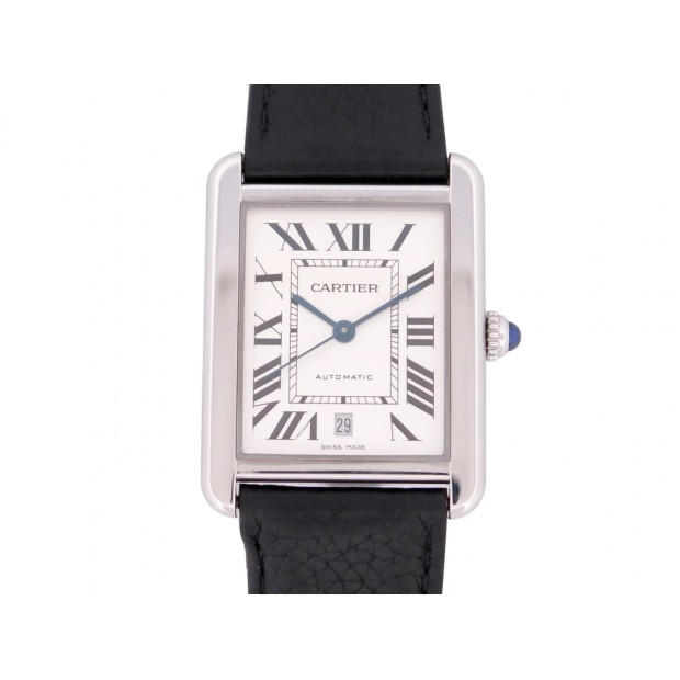 MONTRE CARTIER TANK SOLO WSTA0029 41 MM AUTOMATIQUE ACIER CUIR STEEL WATCH 4300€