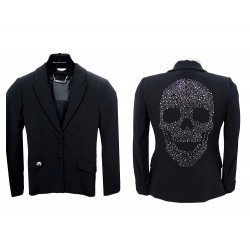 NEUF VESTE PHILIPP PLEIN BLAZER VOLPE STRASS TETE DE MORT T XS 34 JACKET 1492€