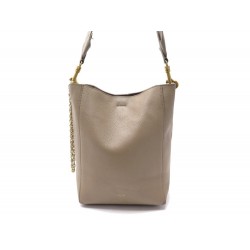 SAC A MAIN CELINE SEAU SANGLE PM EN CUIR GRAINE TAUPE PURSE HAND BAG 1600€