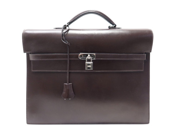 sacoche hermes kelly depeches 38 en cuir box marron