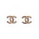 NEUF BOUCLES D'OREILLES CHANEL LOGO CC & STRASS MULTICOLORES NEW EARRINGS 650€