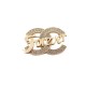 BROCHE CHANEL LOGO CC FOREVER EN METAL DORE ET STRASS GOLDEN STEEL BROOCH 650€