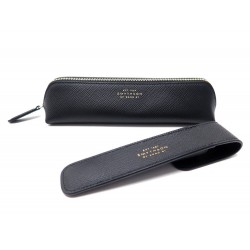 NEUF ETUI A STYLOS + TROUSSE A CRAYONS SMYTHSON CUIR GRAINE PEN PENCIL CASE 305€