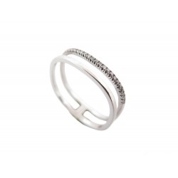 NEUF BAGUE VANRYCKE CHARLIE 52 EN OR BLANC 18K ET DIAMANTS WHITE GOLD RING 1550€