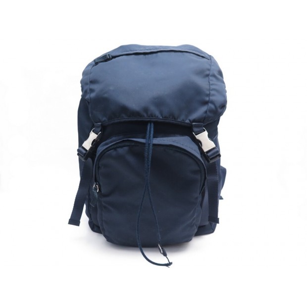 SAC A DOS PRADA DOUBLE BOUCLE TESSUTO RE-NYLON GM A1761837 BLEU BACKPACK 1580€