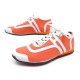 NEUF CHAUSSURES HERMES KOOL 39.5 BASKETS EN TOILE & CUIR ORANGE BLANC SHOES 510€